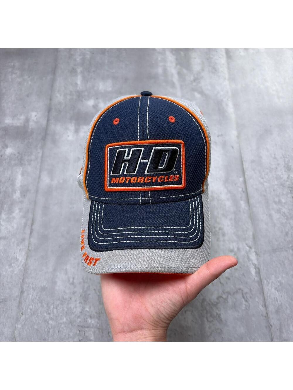 Y2K Navy Harley Davidson Grunge Biker Baseball Cap